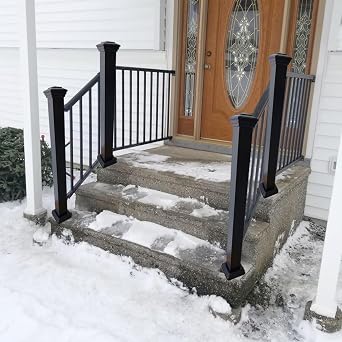 Aluminum Post Kit, Porch and Deck Railings, Railing Post, Textured Black Aluminum Line Post Kit, Made with Durable Black Textured Powder-Coat Finish3.15 in. x 3.15 in. x 39.5 in.