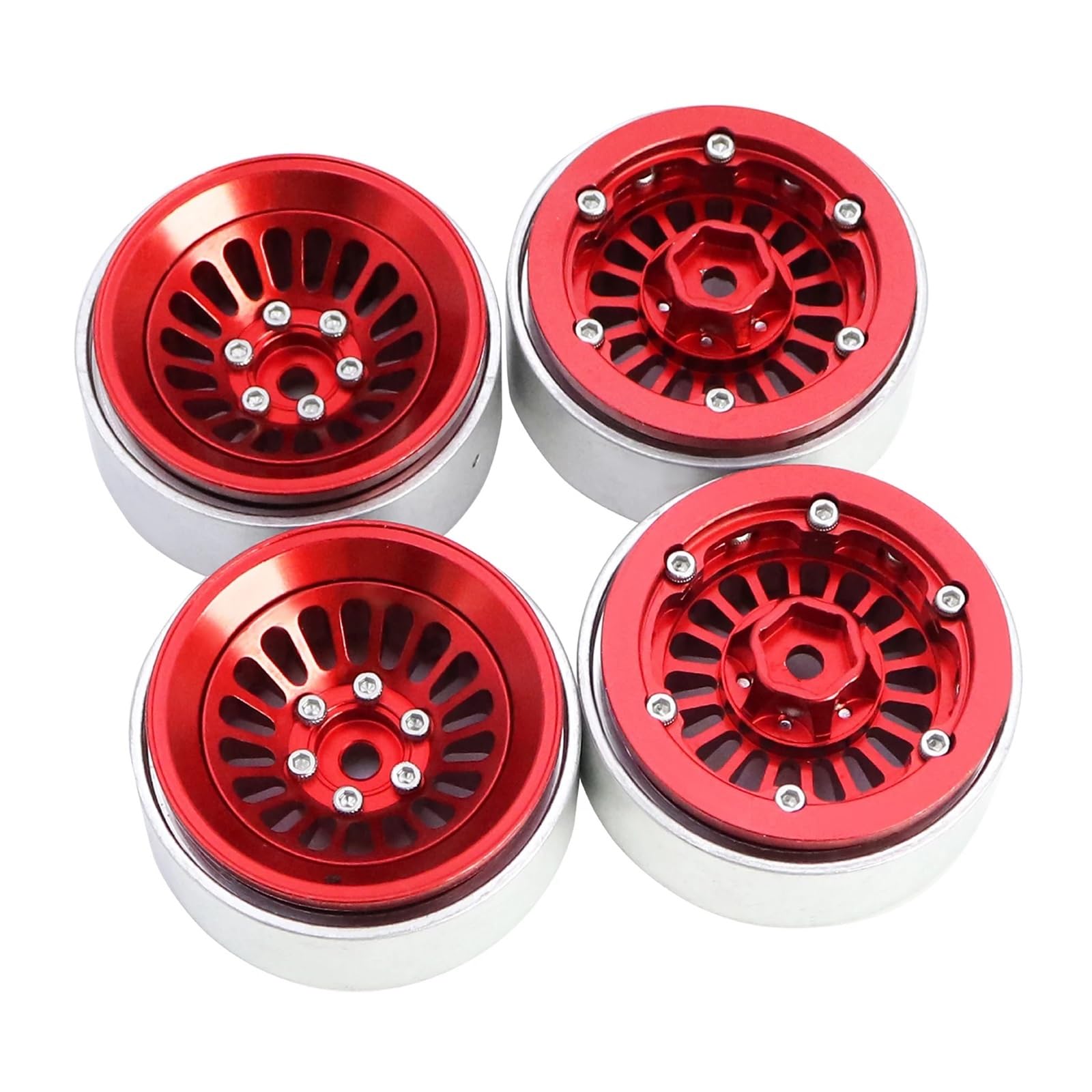 Genérico para SCX24 para TRX4M para Axial para RedCat para Ascent-18 AX24 1/24 1/18 RC Actualización Coche 1,3 Pulgadas Llantas Abalorios Neumáticos para Cubo Piezas Coche RC