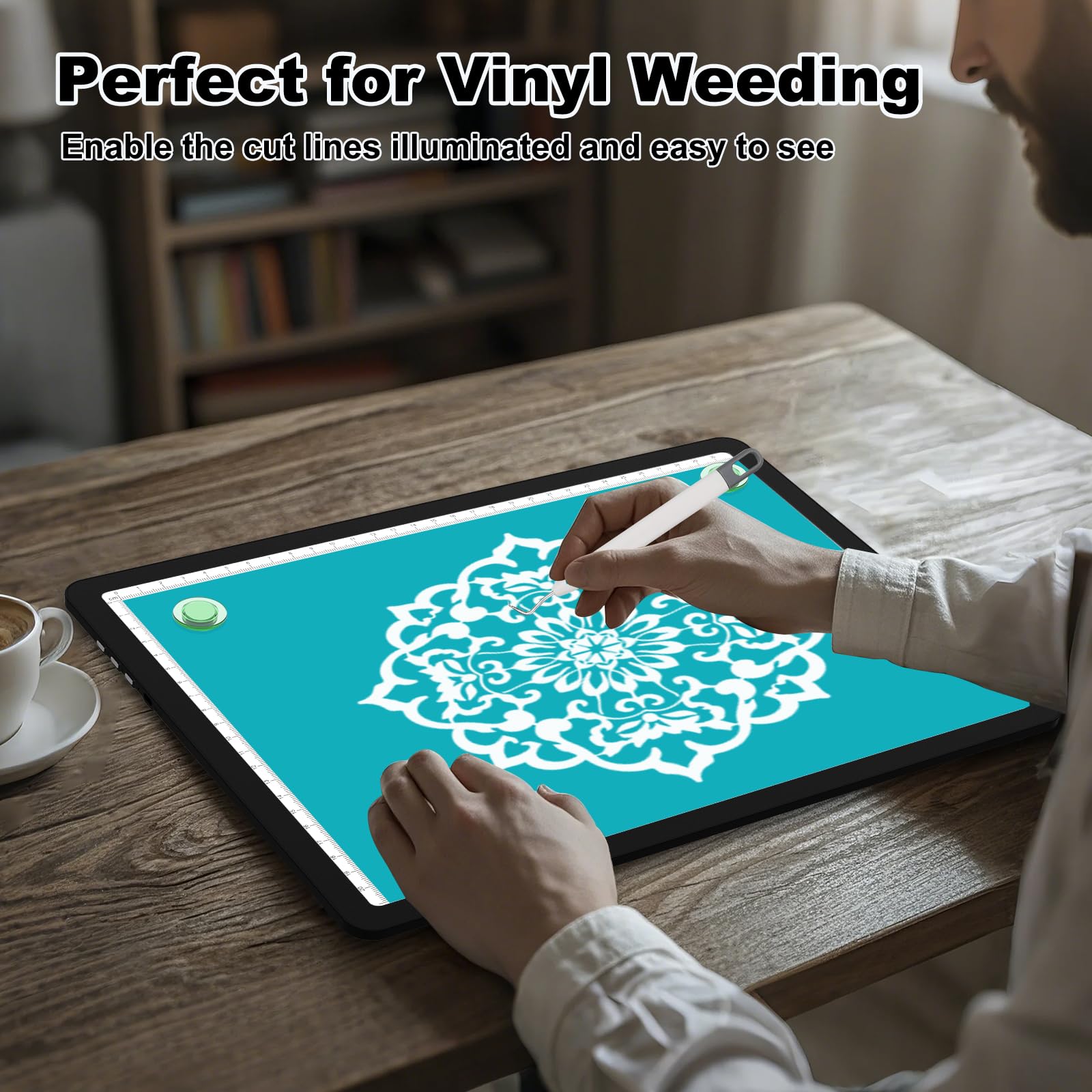 Elice Wiederaufladbares A4-Lichtpad für Diamantmalerei, magnetische LED-Lichttafel mit physischer Taste, superhelles Diamantkunst-Lichtpad, ultradünne Leuchtbox zum Nachzeichnen, Jäten von Vinyl,