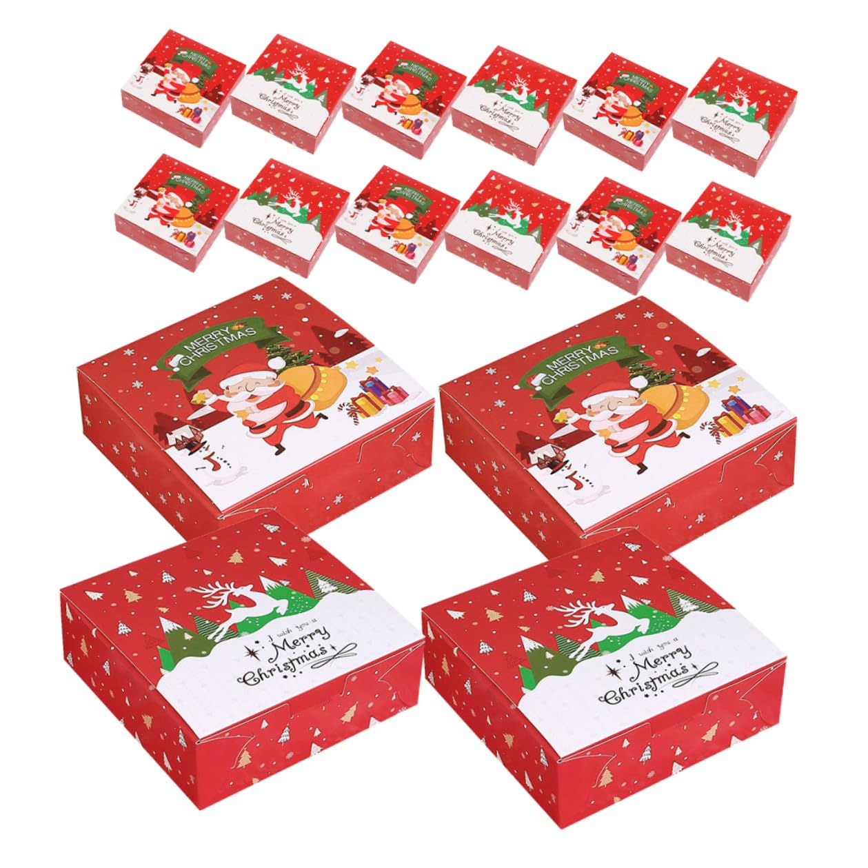 Healeved 20pezzi Scatole Decorative per Dolcetti Natalizi Contenitori di Carta per Caramelle Dolciumi Biscotti Snack per Feste di Compleanno e Natale Confezione