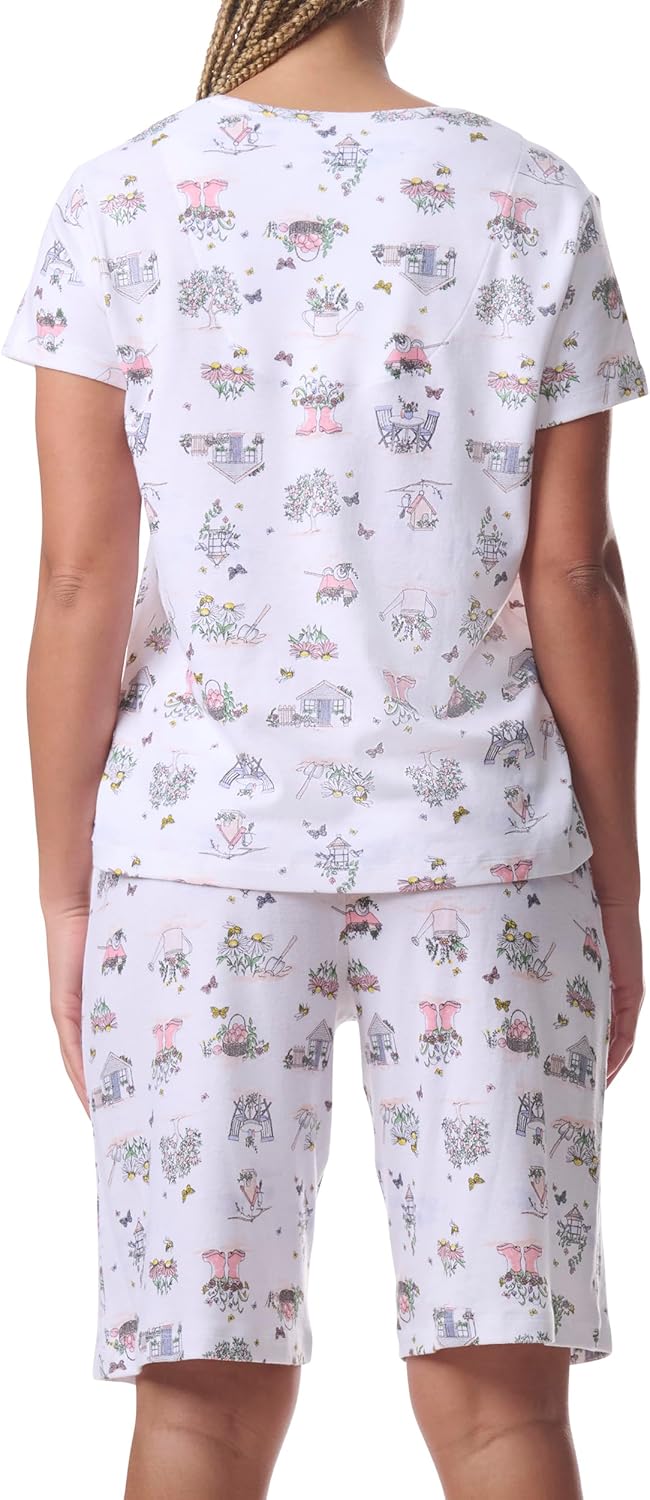 Karen Neuburger womens Short-sleeve Tee and Bermuda Short Pajama Set - Image 3