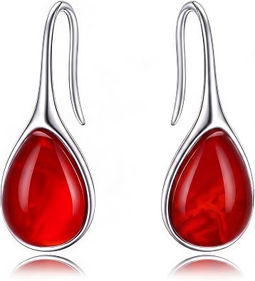 Drop Teardrop Birthstone Dangle Earrings for Women Gemstone Earrings Anniversary Jewelry Gift