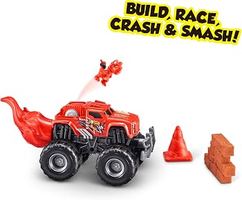 Amazon.com: Smashers Monster Wheels RED Flame Mystery Pack [Over