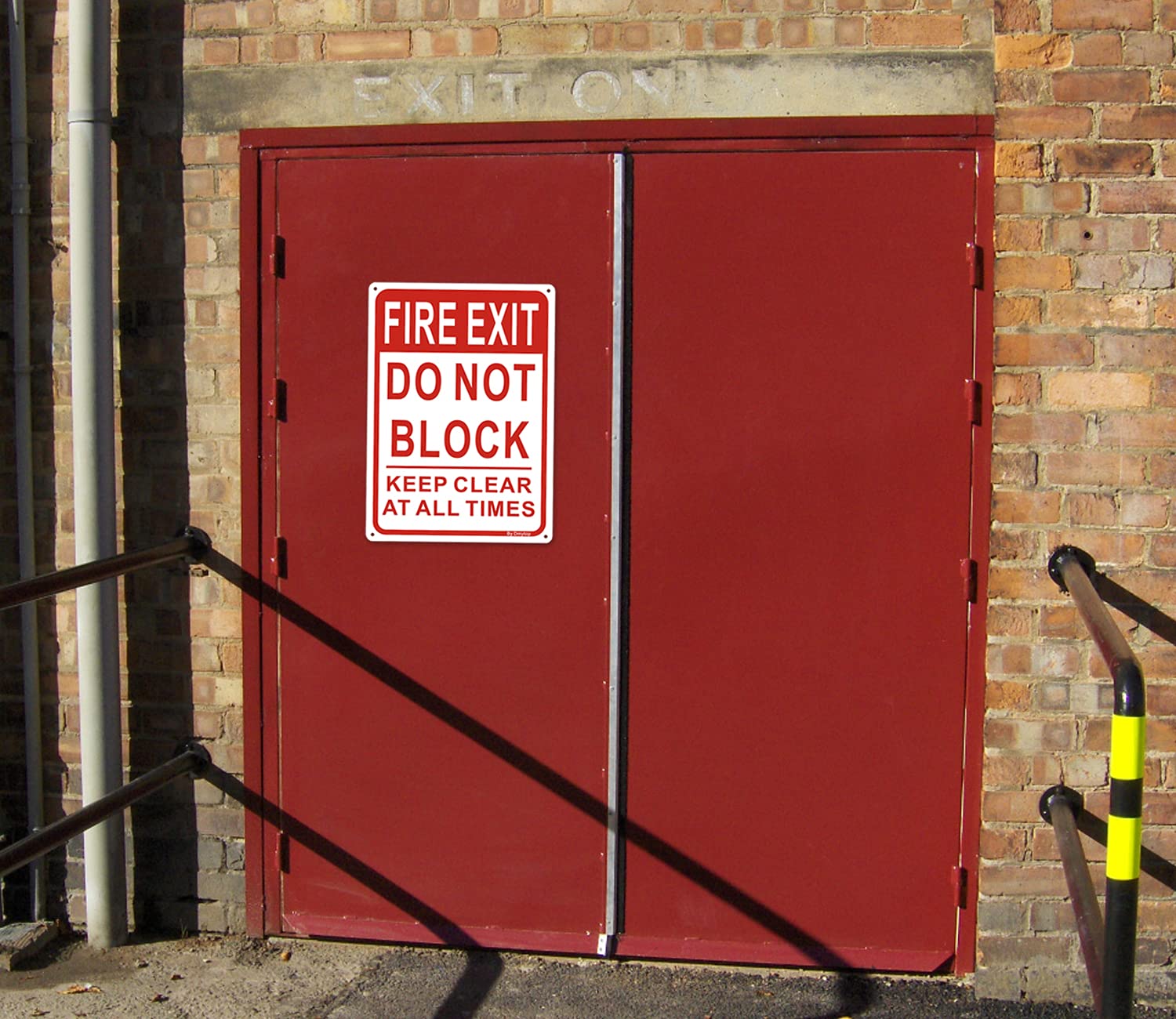 Feuerausgang Schild "Do Not Block" – 2 Stück Aus Aluminium, 250x180 Mm | Wetterfest & Leicht Montierbar