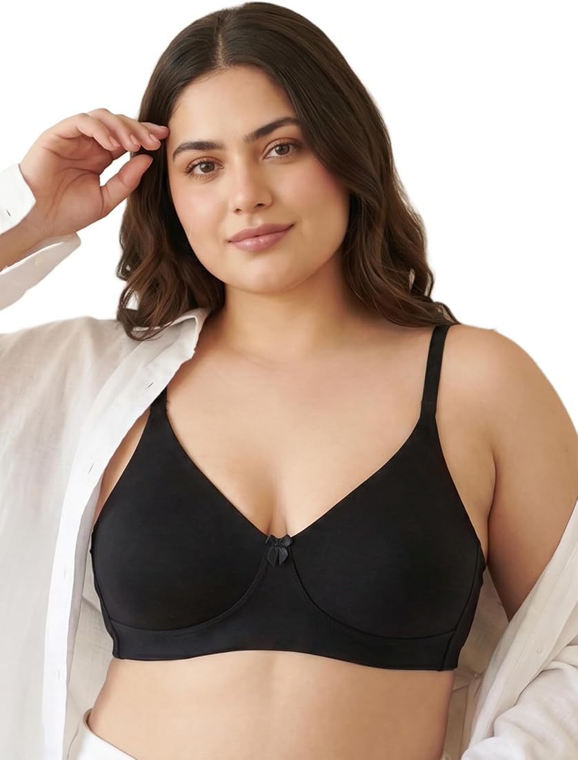 Buy Swanz Cotton Non-Padded Plus-Size Everyday Bonded Bra for