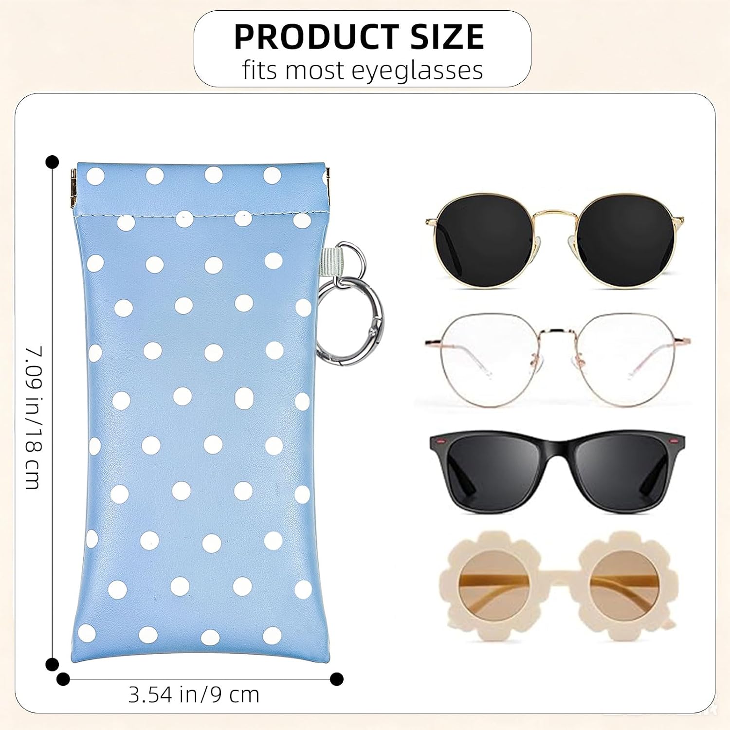 Portable Glasses Case with Belt Clip, Storing Sunglasses, Myopia Glasses, Can Be Hung on a Bag，Suitable for Unisex