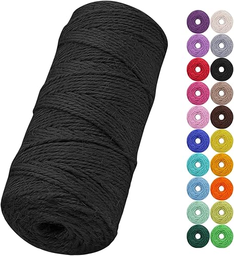 Miniatura 1 de LEREATI Cuerda de yute cuerda de jardín natural de 0079in 328 pies para manualidades cuerda de yute de colores cuerda de cáñamo de 3 capas para