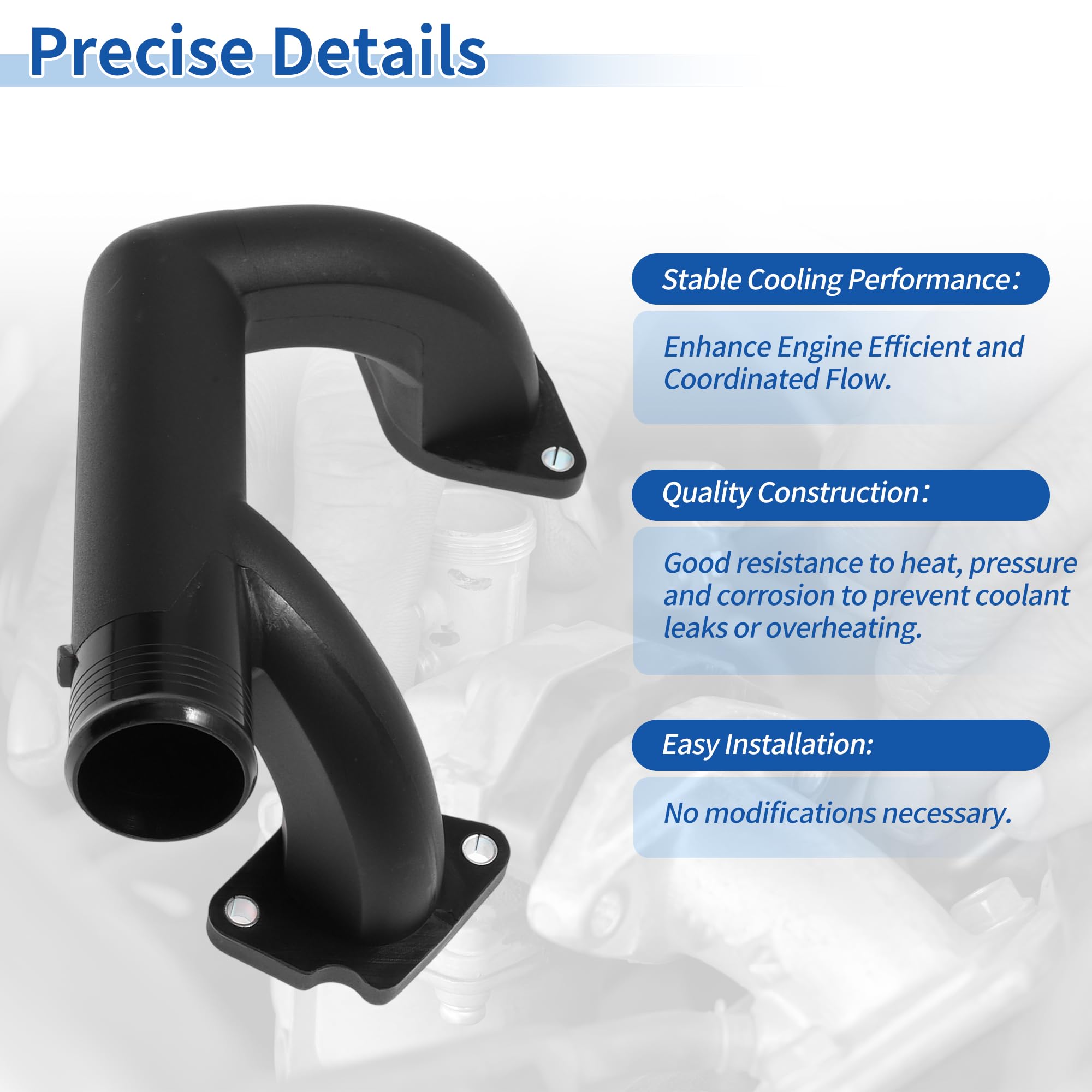 Carcasa De Termostato De Refrigerante Del Motor De Plástico Para Jaguar XK8 1997-2002 Reemplaza No.96JV-8A504-BD/96JV8A504BD/AJ85885/LNA1600AA 1 Pc