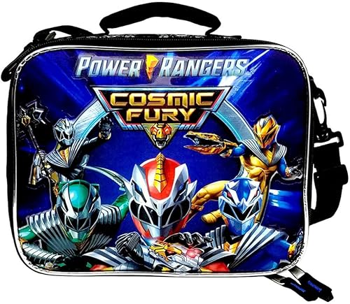 Power Rangers Power Rangers - Lonchera estilo ataque, color rojo, patrón de dibujos animados, rectangular, cierre de cremallera, correa de hombro