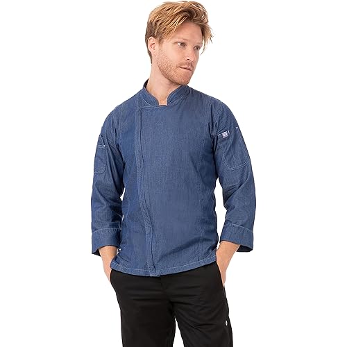 Chef Works Men's Gramercy Denim Chef Coat