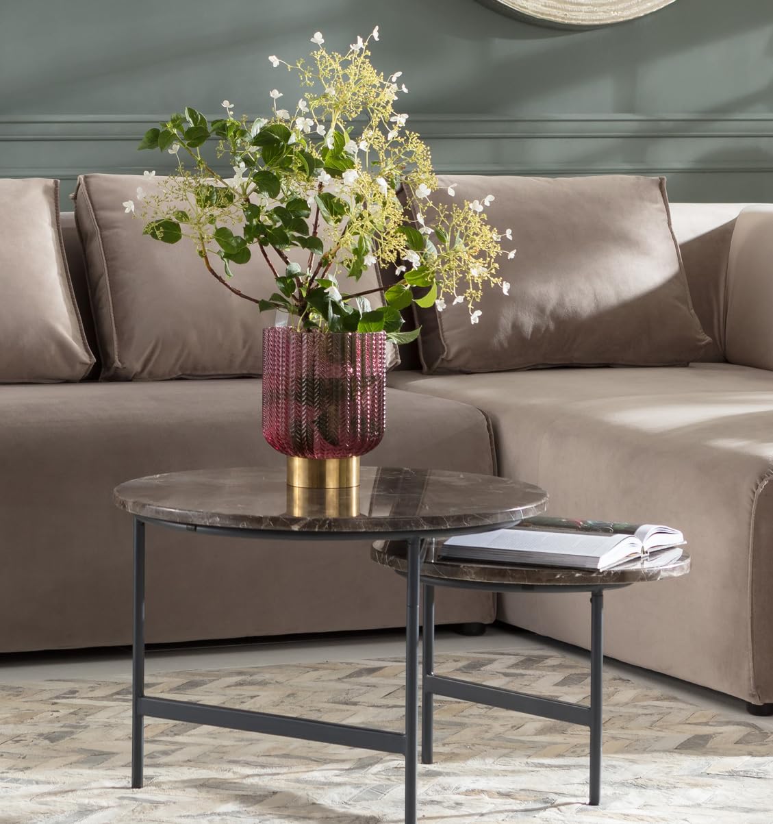 Kare Design Vase Barfly Berry, Rose et Or, Verre, Pour Fleur, Arrangements Floraux, Decoratif, Deco Intérieur, Décoration Chambre, Salon, Couloir, Cadeau, 25x18x18cm