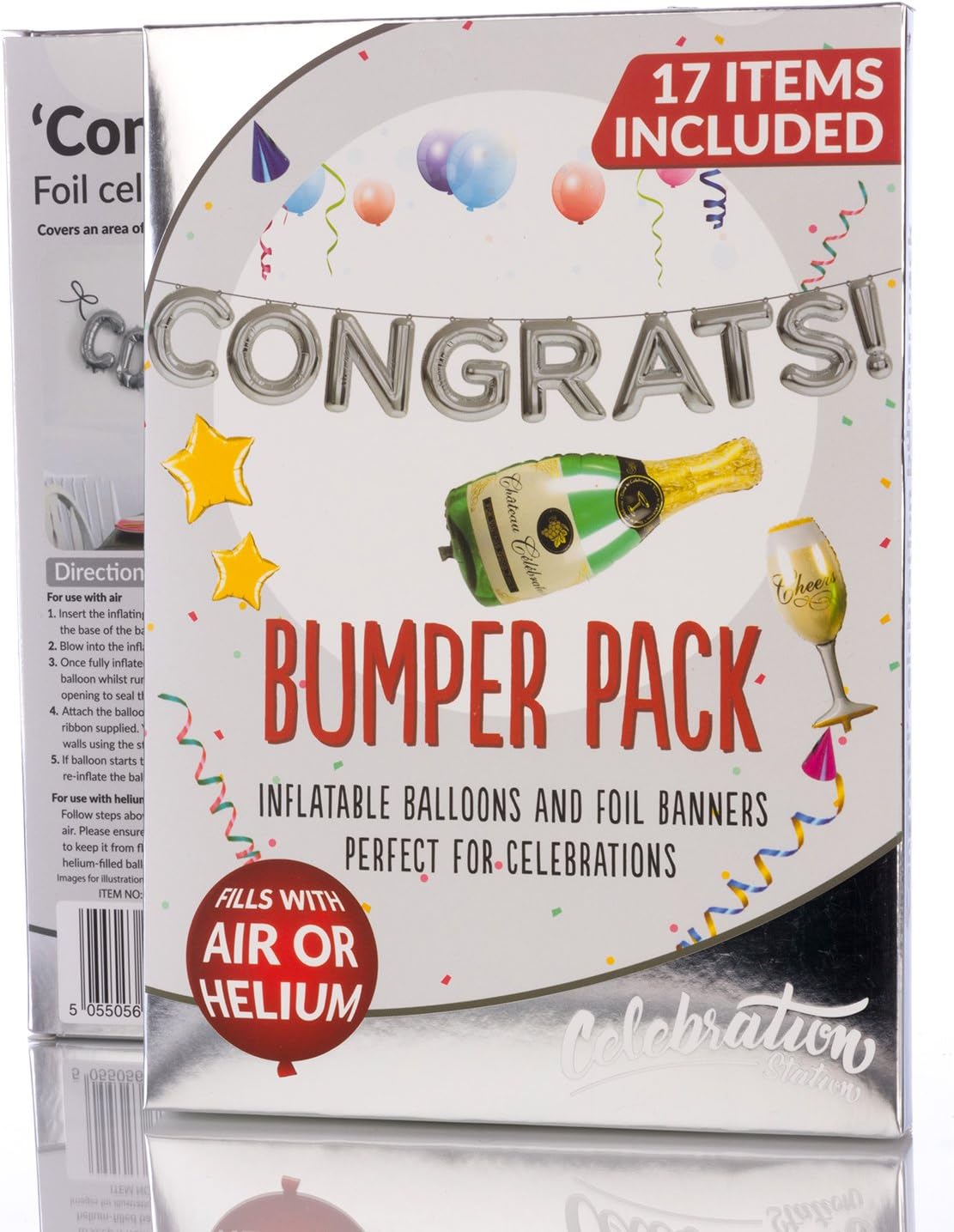 Celebration Station Wedding, Engagement, Anniversary Balloon Banners (Silver)