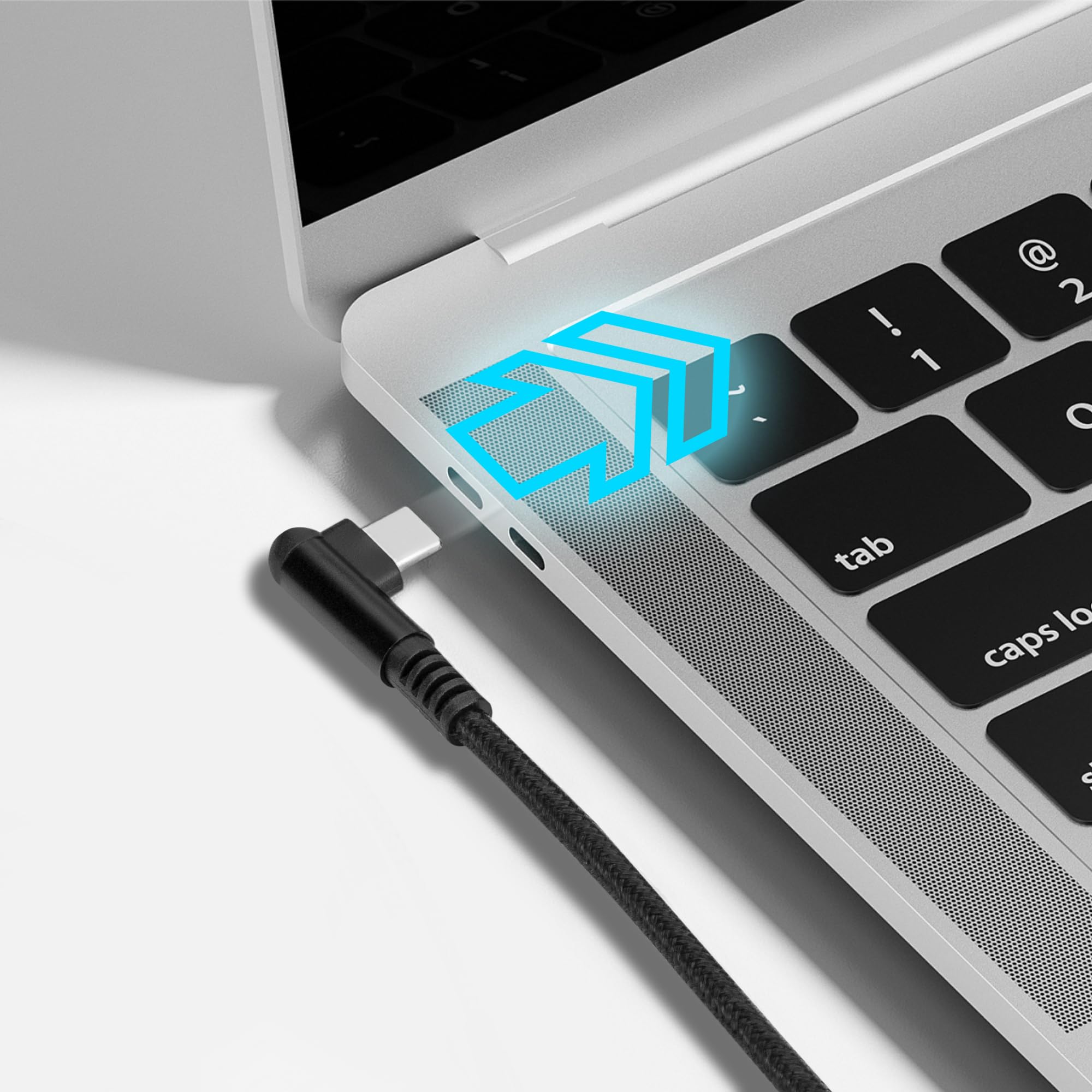 ROFICORD USB Type C Charger Cable 3A, [2-Pack 10ft+10ft] Right Angle 90 Degree Fast Charging Braided Cord Compatible with Galaxy S10 S9 and Other Type C Device (10FT+10FT, Grey)