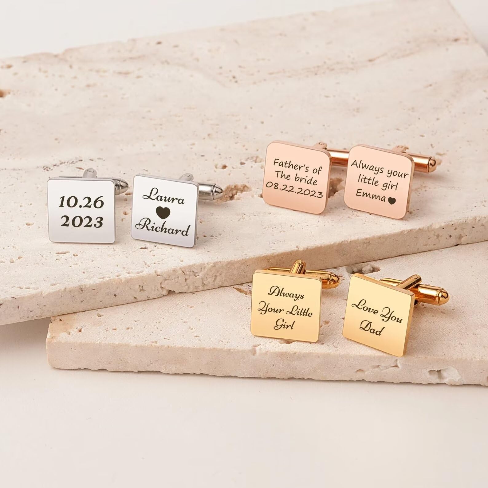 Vater der Braut Geschenk - Gravierte Manschettenknöpfe - Manschettenknöpfe für Vater - Personalisierte benutzerdefinierte Manschettenknöpfe - Immer Ihr kleines Mädchen Manschettenknöpfe