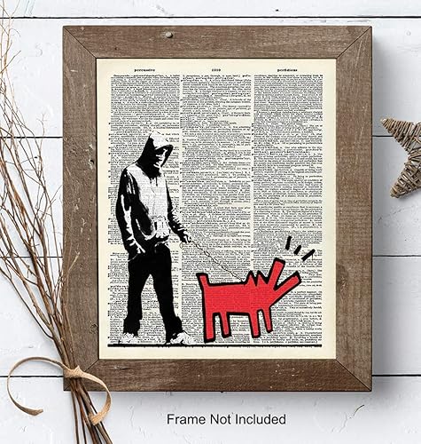 Miniatura 7 de Banksy Graffiti - Cuadro decorativo de pared de 8 x 10 pulgadas, póster de decoración de arte moderno para el hogar, apartamento, oficina,