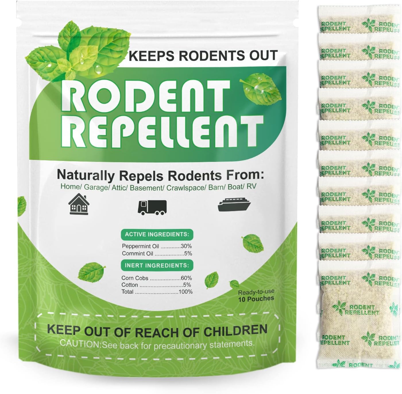 Cadorabo Mouse Repellent Pouches, Peppermint Oil to Repel
