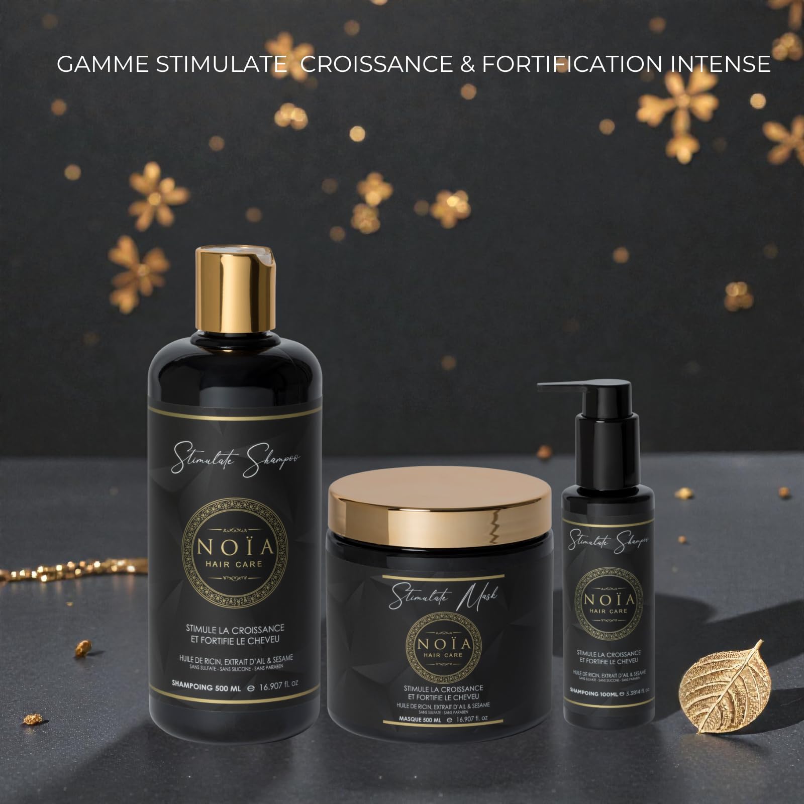 Prestige Zestaw do włosów STIMULATE - Szampon Trio + Maska + Serum + Brushing Brushing Pędzel do włosów - OLEJEK RYCYnowy - NOJA HAIR