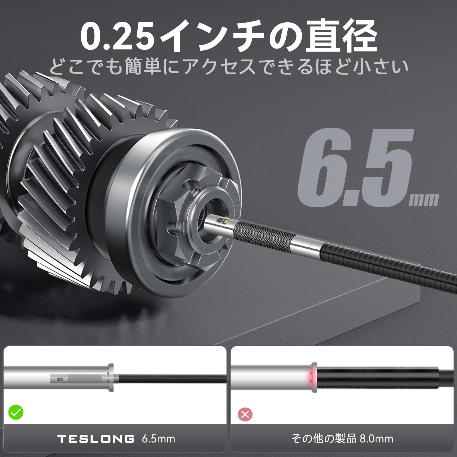 Amazon.co.jp: Teslong360°回転式内視鏡カメラ 先端可動式ファイバー 