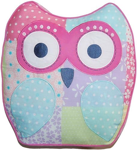 Miniatura 9 de Familia de búhos Juego de edredón de 2 piezas con apliques a mano de algodón 100% hipoalergénico para dormitorio, tamaño individual, color rosa