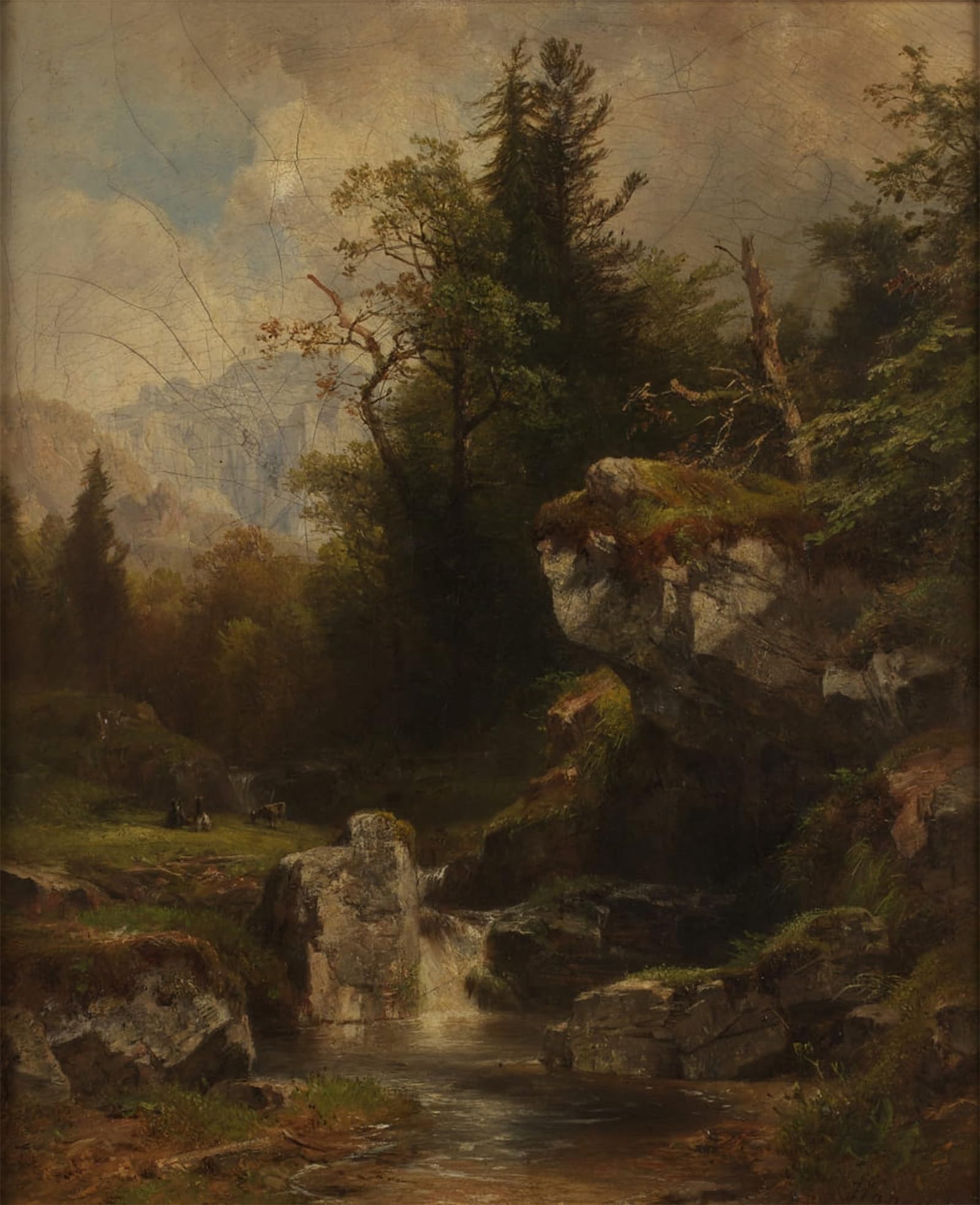 Serendipitp No Frame Vintage Wall Art Canvas Nordic Poster Canvas Print Picture Landscape In The Salzkammergut By Anton Hansch Wall Art Poster For Home Decor 60X90cm