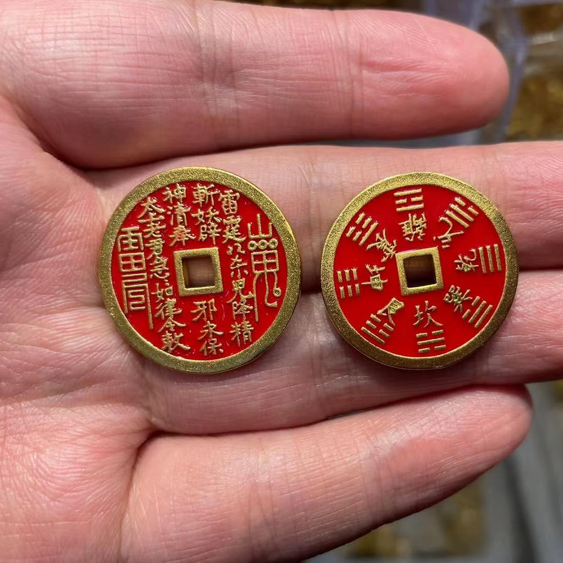 Monete di Rame d'Epoca Charm Feng Shui Ricchezza Fortunate Cinese Ornamenti Successo Commemorative in Ottone Cina 6 PCS
