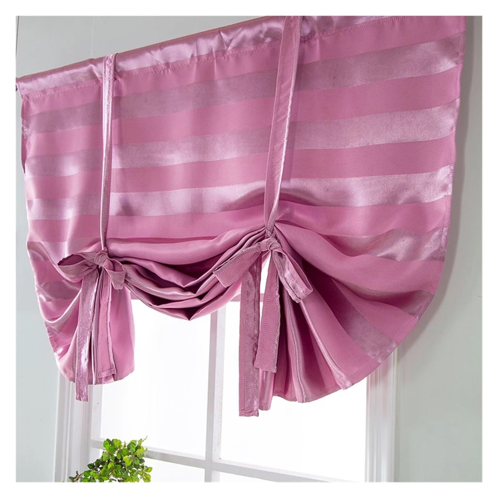 Tenda a pacchetto oscurante con lacci per finestra, tenda corta per balcone, bar, cucina, decorazione (verde)