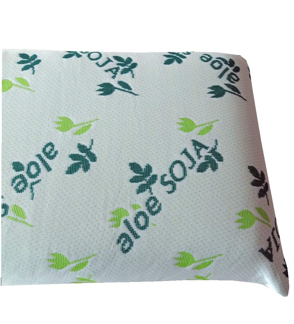 elalmacendelcolchon - Almohada viscoelástica con aceites Naturales y Aloe Vera, Modelo Nature, Viscosoja, Doble Funda, Funda Exterior 100% algodón, Blanca - 150 x 34 cm - Otras Medidas Disponibles