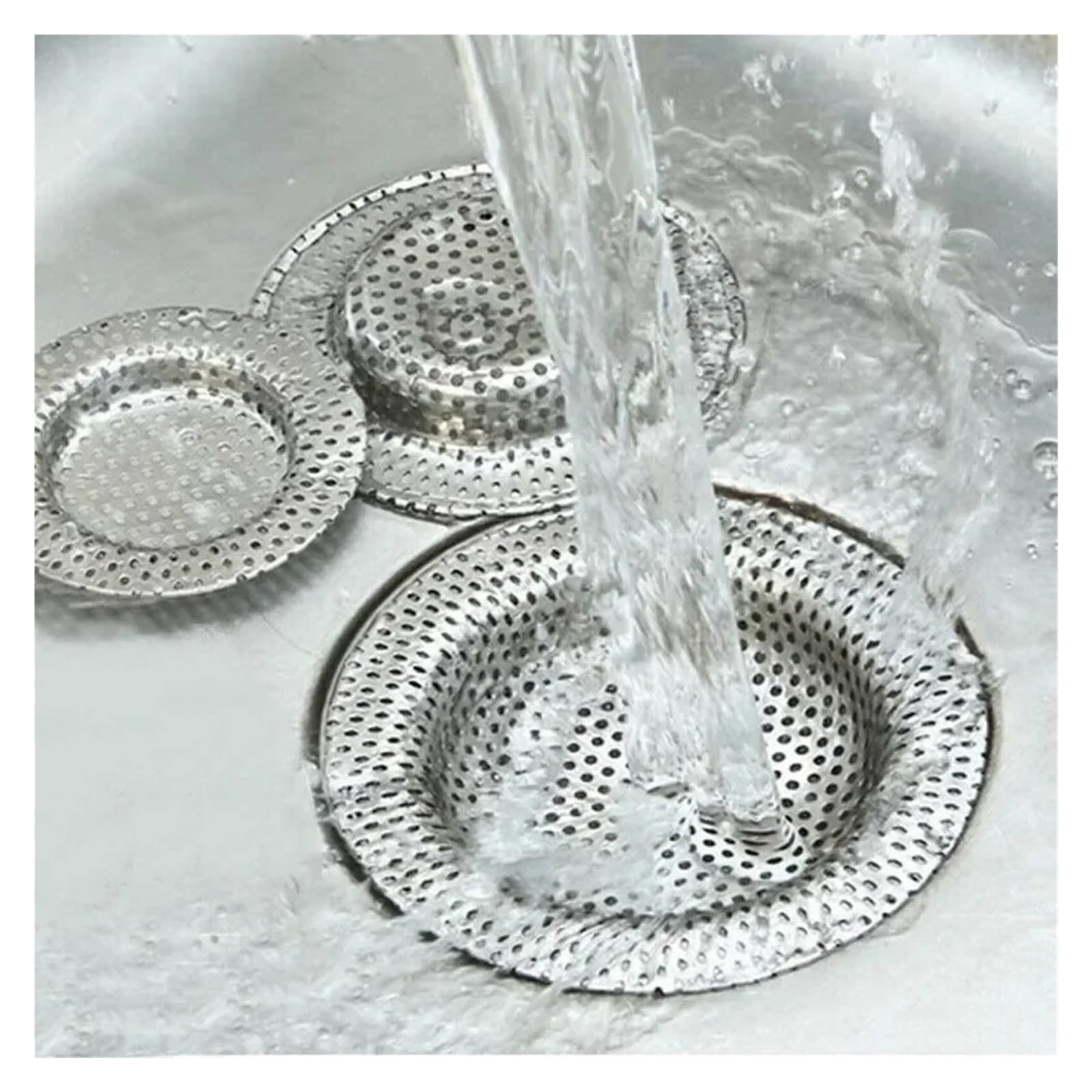 Filtres pour évier, crépine en Maille, Outil de Cuisine, Drain de Sol de Salle de Bain en Acier Inoxydable, Couvercle de Douche, Bouchon de récupération (11,3 cm)
