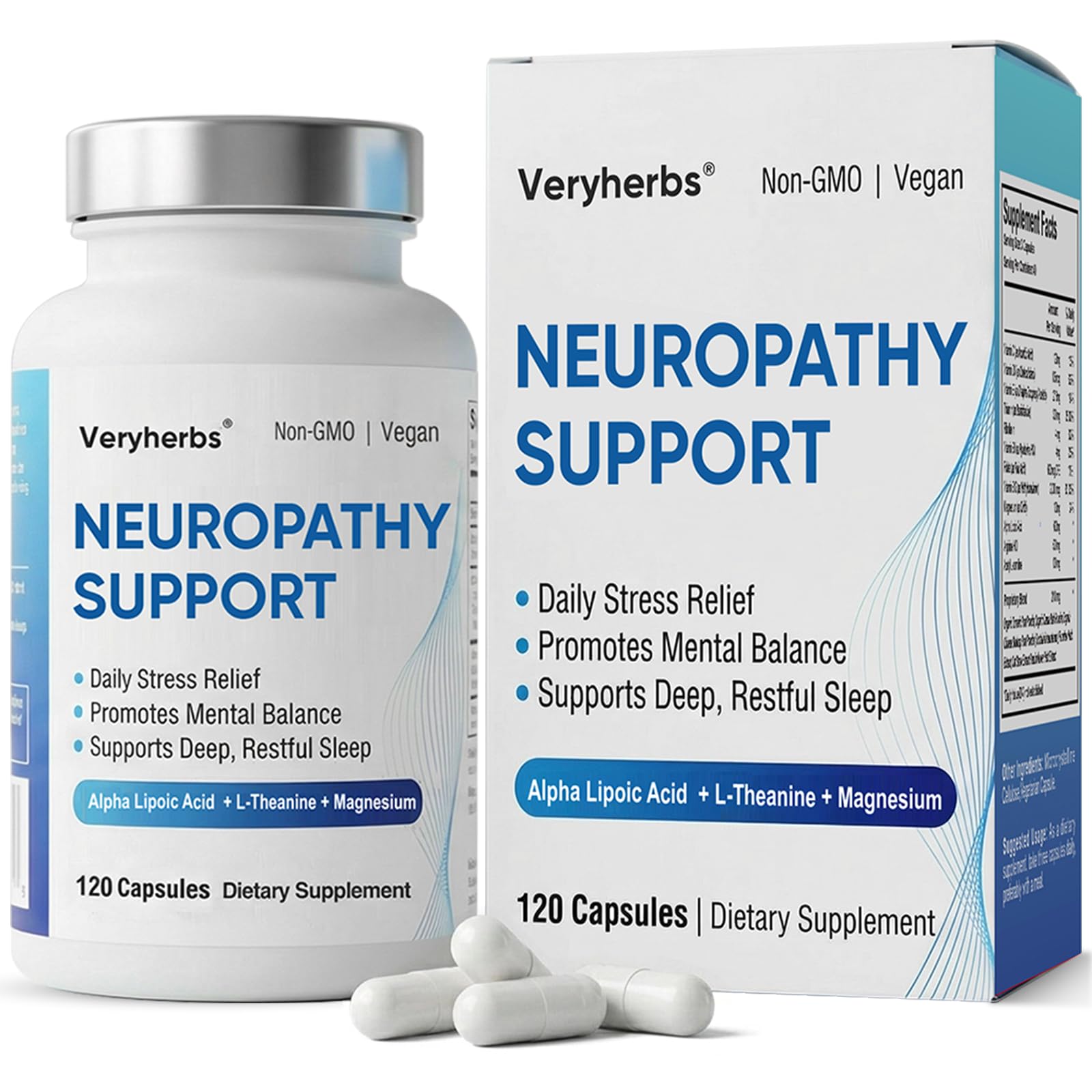 Nerve Support Supplement - Alpha-Liponsäure (Alpha Lipoic Acid) 650mg | Hochdosiert zur Unterstützung Nervensystem, Fortschrittliche Formel für Komfort an Händen, Füßen und Zehen, 120 Kapseln