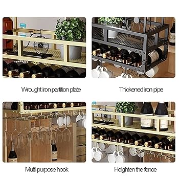 お値下げ‼️ワインラック Amazon｜ワイングラスホルダー 家の装飾吊り下げ収納のキッチン