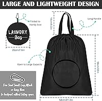 Vista 2 de Sylfairy Paquete de 2 bolsas de lavandería XL con correa, bolsa de lavandería para viajes resistente, bolsa de hombro para ropa sucia con cordón
