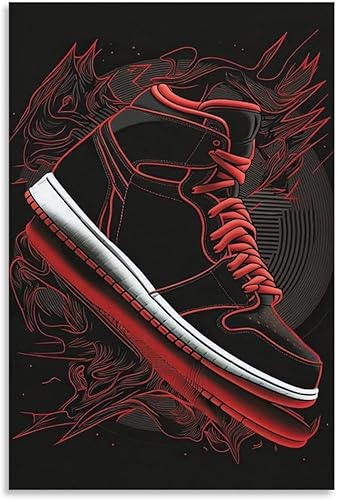 Pósteres de zapatos negros de moda, tenis negros, impresión en lienzo para decoración de habitación de niños, cuadros e impresiones artísticas de disponible en Yaxa Peru