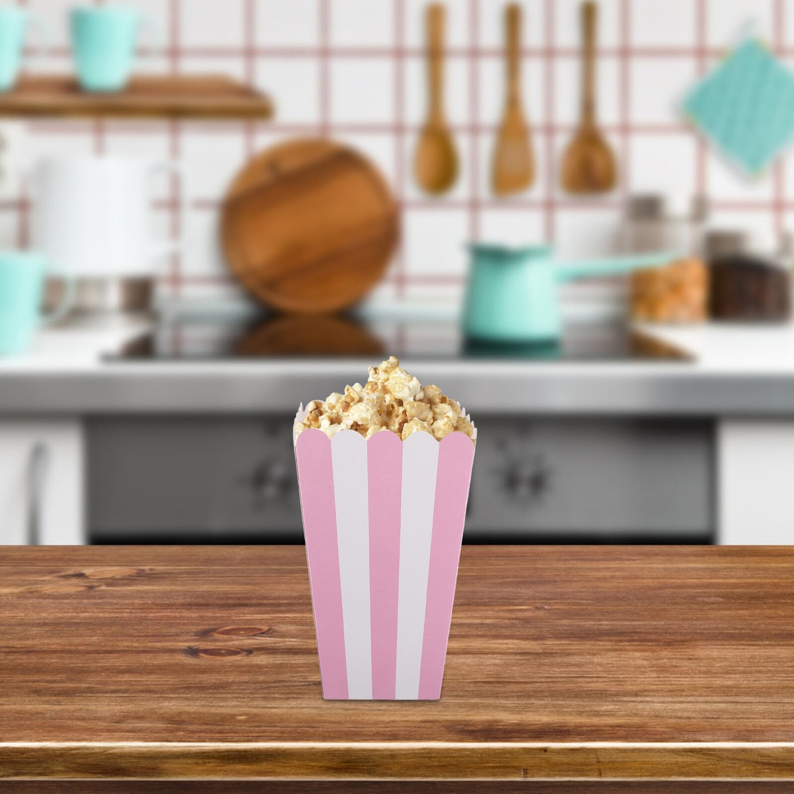Alipis 100piezas Cubo De Palomitas De Maíz Rayas Cajas Para Palomitas De Maíz Para Cine Recipientes Resistentes Al Aceite Para Dulces Galletas y Noches De Cine Casa