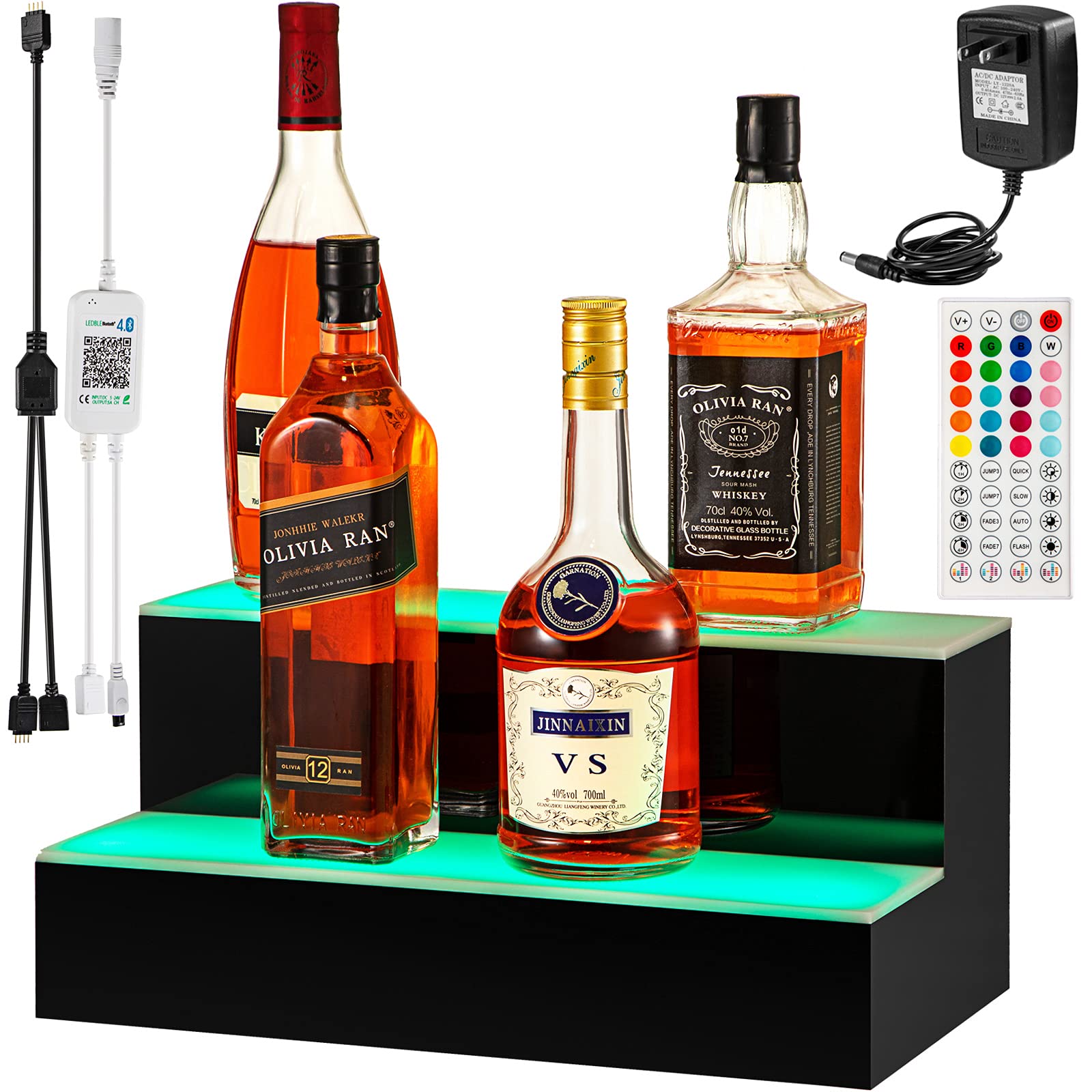 Buy VEVOR LED Lighted Liquor Bottle Display Shelf, 20inch LED Bar
