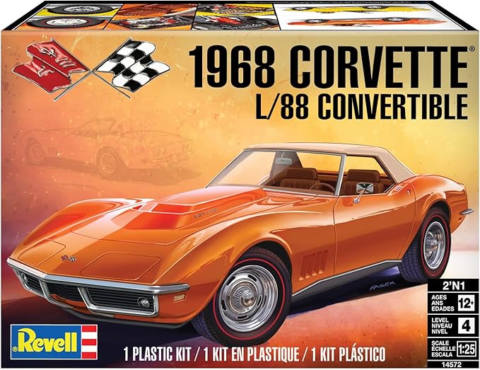 Revell Kit Modelo 1:25 Corvette L/88 Convertible 1968 142 Piezas miniatura 12