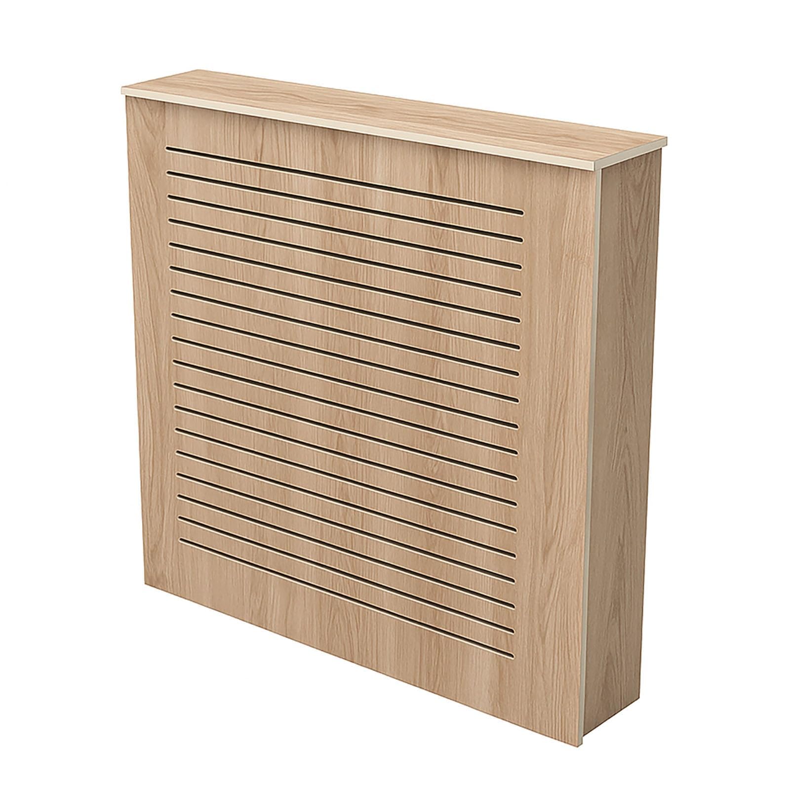 Modernas cubiertas de radiador para el hogar, cubierta de calentador con estante de almacenamiento superior, cubierta de listones horizontales para radiadores viejos