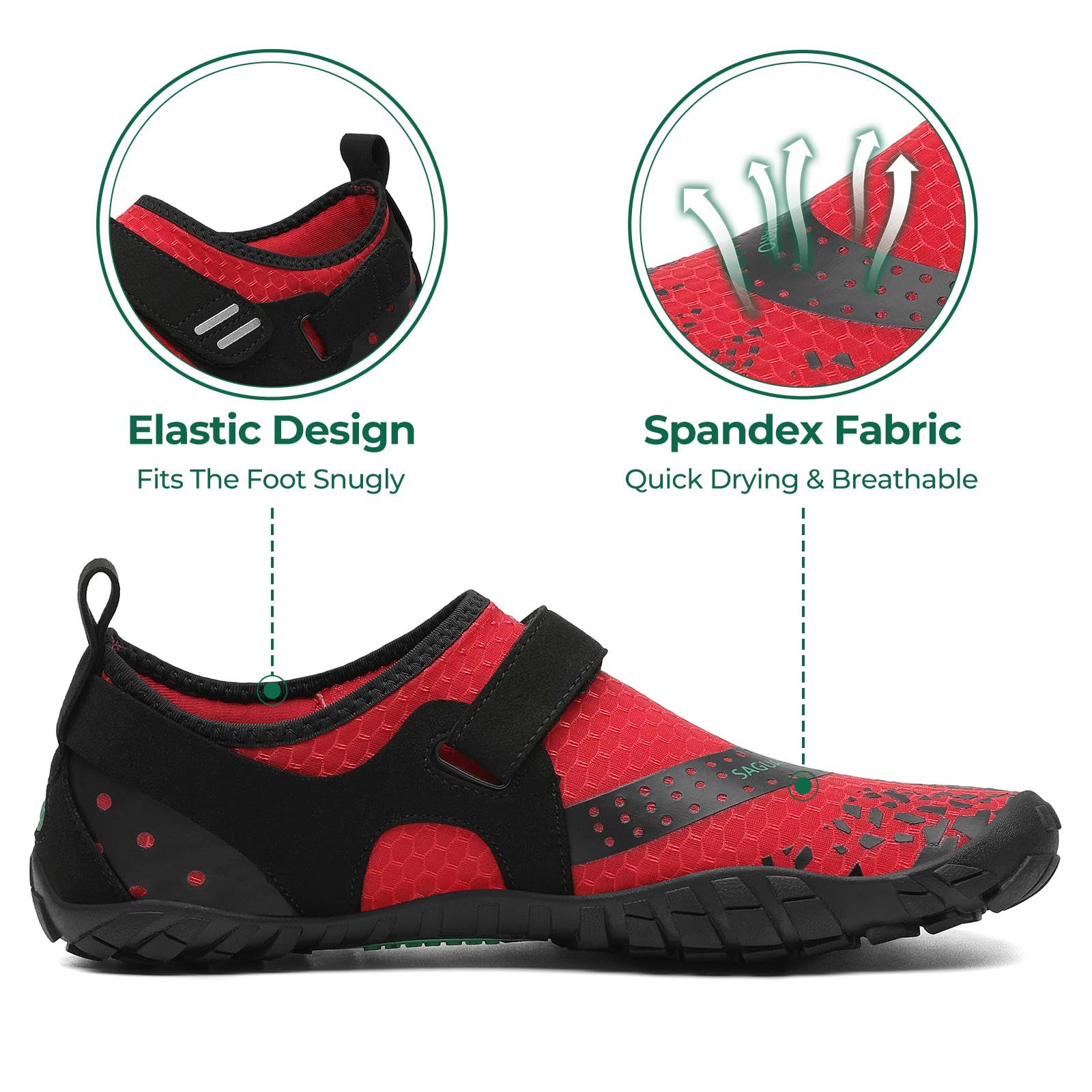 SAGUARO Barefoot Shoes Uomo Donna Scarpe Barefoot - Scarpe Minimaliste Scarpe da Palestra - Traspiranti Scarpe da Scoglio - Punta Larga e Suola a Goccia Zero Nero Fumoso,Gr.35-48 EU