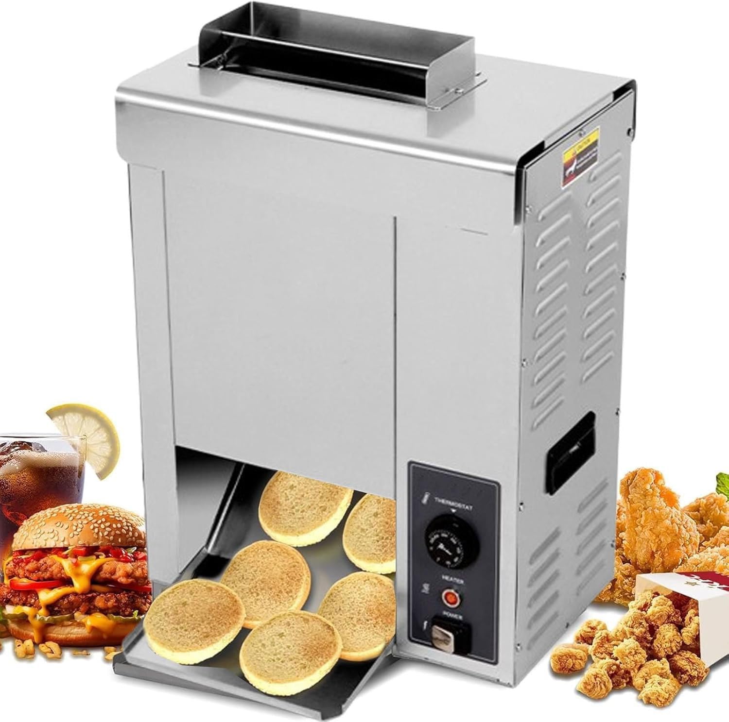Machine à Pain Verticale électrique, 2000 W, température réglable de 50 à 300 °C, avec convoyeur Automatique, idéale pour Les Hamburgers et Les Restaurants.