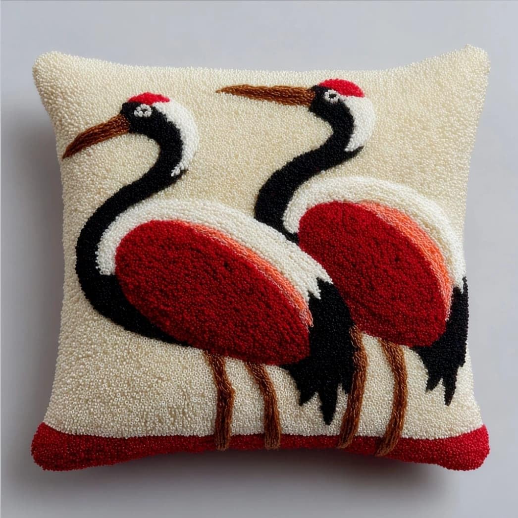 Taxpy F Latch Hook Kits Or Adults,Red-Crowned Crane 17X17 In.