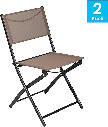 Miniatura 4 de Flash Furniture Brazos - Sillas plegables comerciales para interiores y exteriores, respaldosasientos Flex Comfort, marcos de metal, diseño plegable