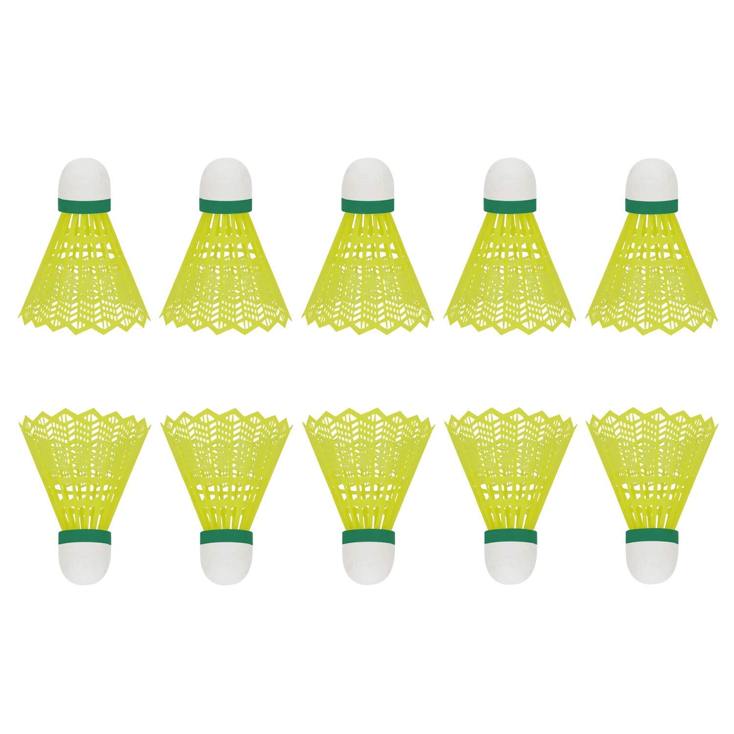 NONGI Combo Plus Plastic Badminton Shuttlecock Pack of 15(10Yellow + 5 White)