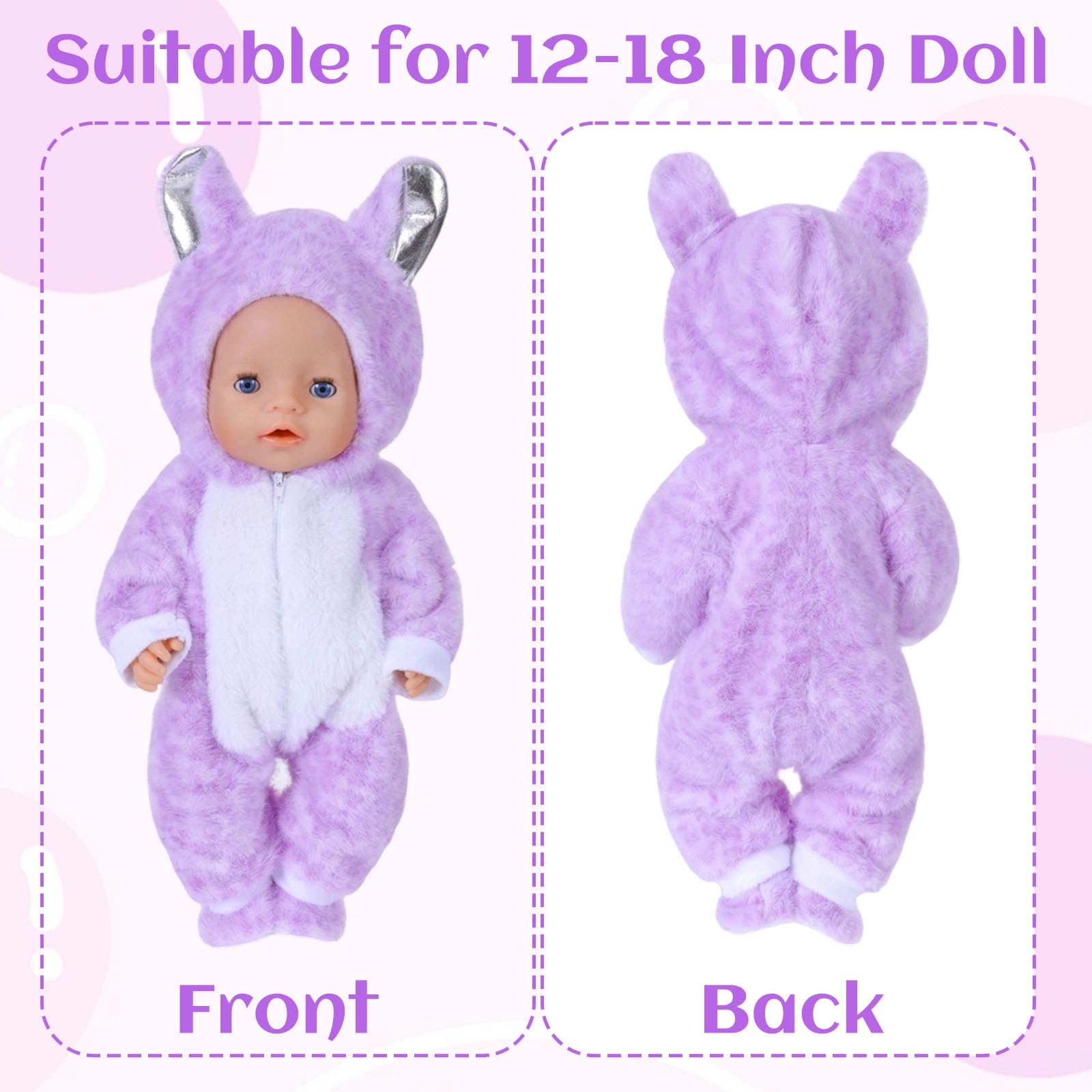 Baby Doll Clothes for 14-18 Inch Doll, Baby Dolls Accessories for 35-45cm Dolls, Cute Jumpsuit, Socks, Cute Pendants, Hanger - Image 2