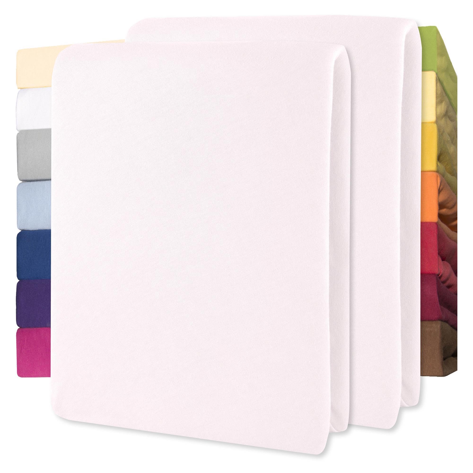 CelinaTex Jersey Spannbettlaken Lucina für Kids Dreierpack 60x120-70x140cm Schnee weiß 100% Baumwolle gekämmt superweich Spannbettbezug, Leintuch, Bettlaken, elastisch, Strech, Oeko-Tex