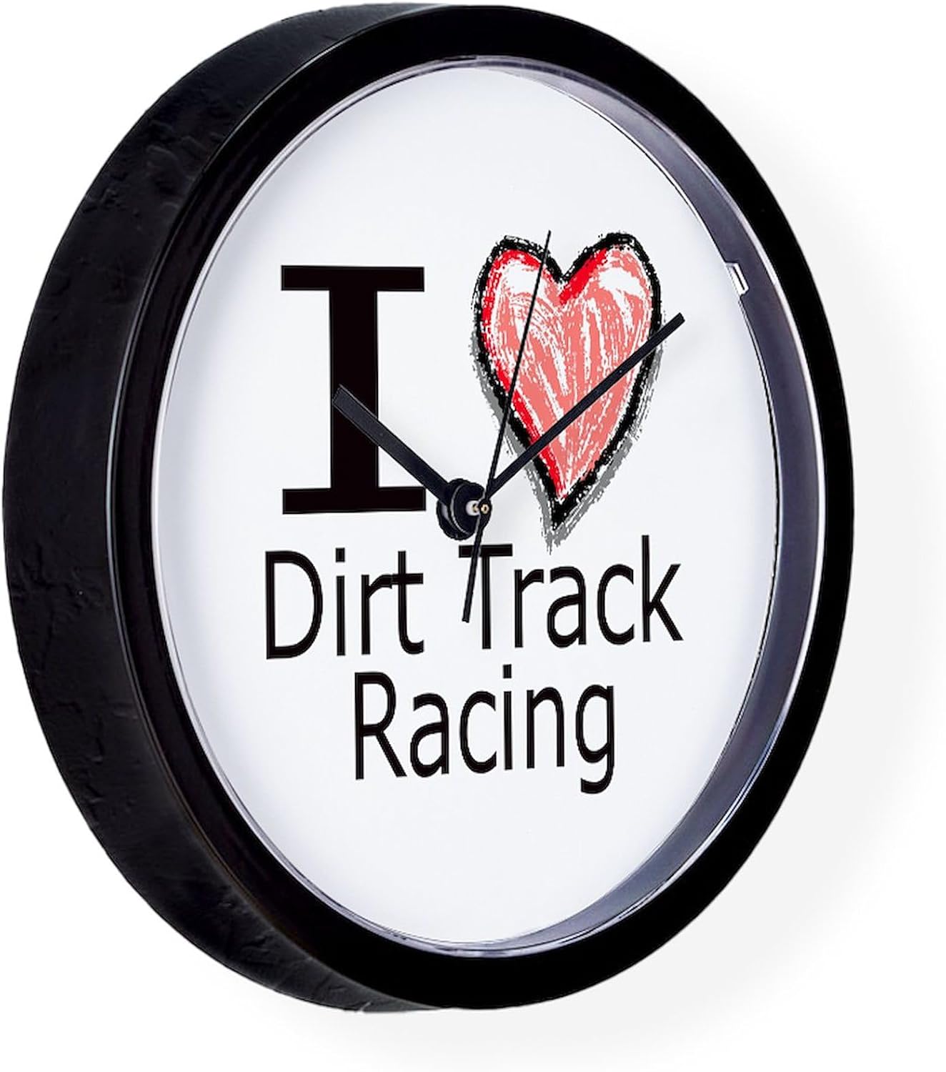 CafePress I Heart Dirt Track Racing 10" Wall Clock for Livingroom, Kitchen, or Office