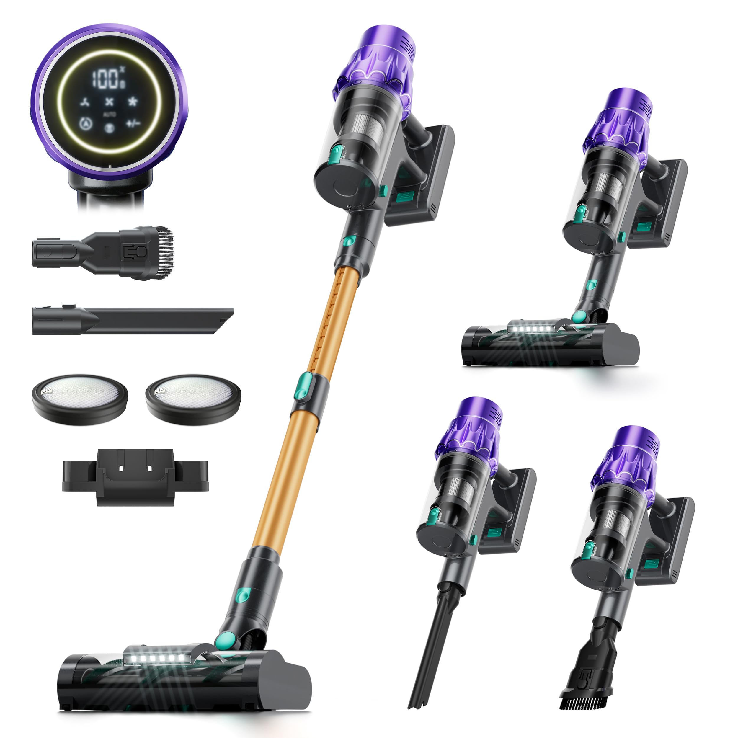Cordless Vacuum Cleaner, 55KPA Powerful Stick Vacuum for Home, 70Min