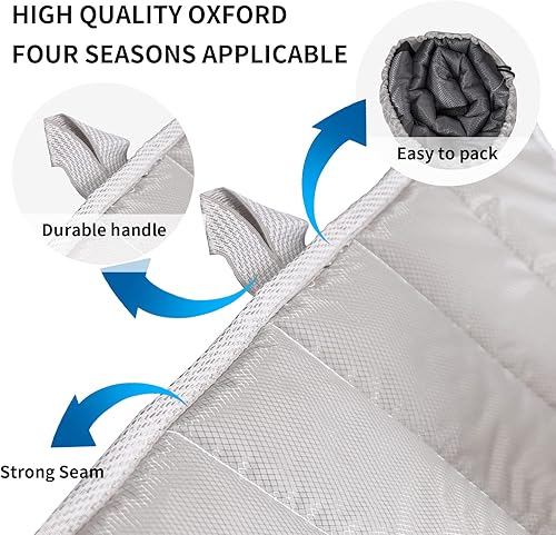 Miniatura 3 de Tapete para cama de perro XXL de 55 x 44 pulgadas, portátil, lavable para perros jumbo, colchón para dormir (54 x 44 pulgadas, plateado)