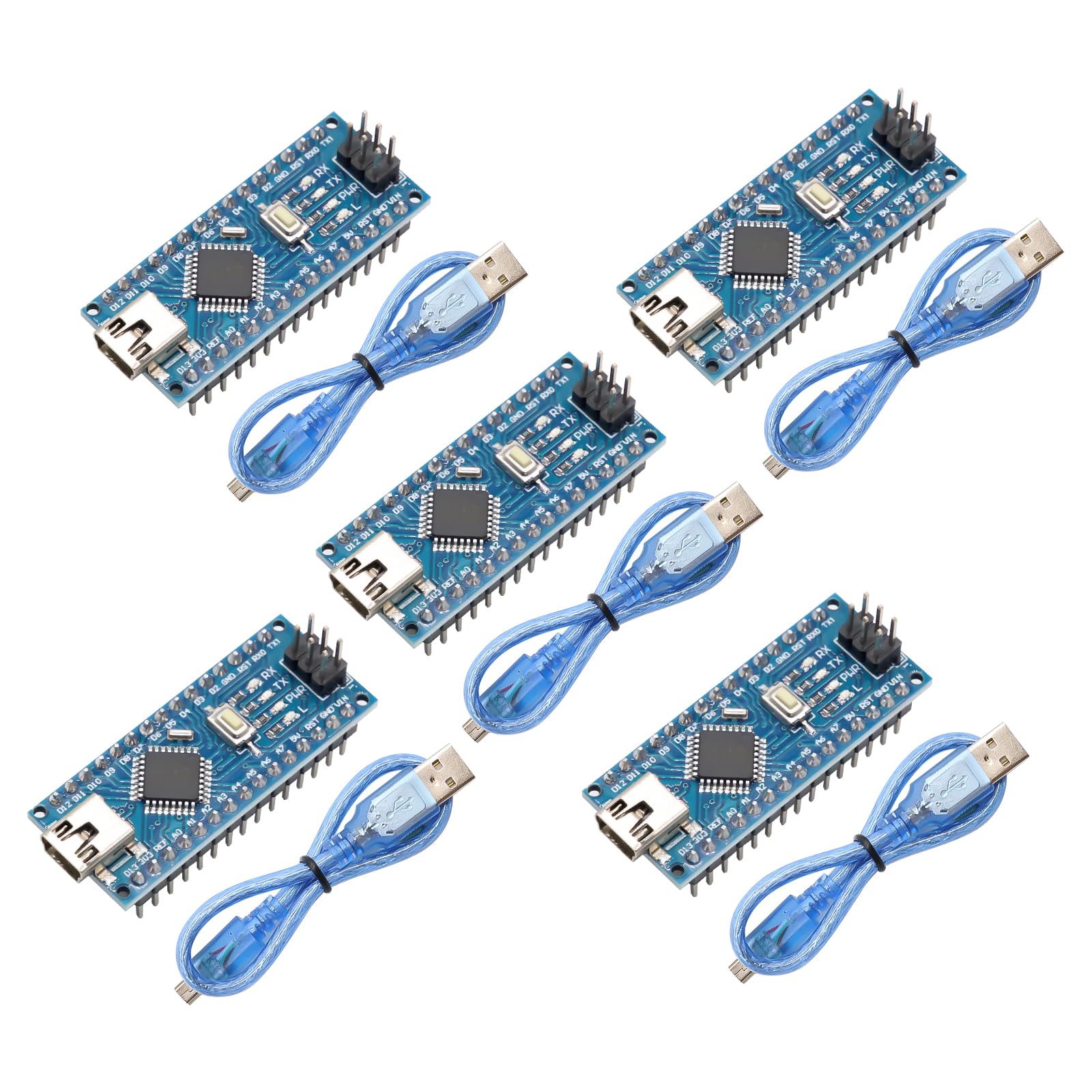 Kit 5 Schede Arduino Nano V3 Con Cavo USB - Microcontrollore CH340, Compatibile Con IDE Arduino, Per Progetti DIY - Foto 10