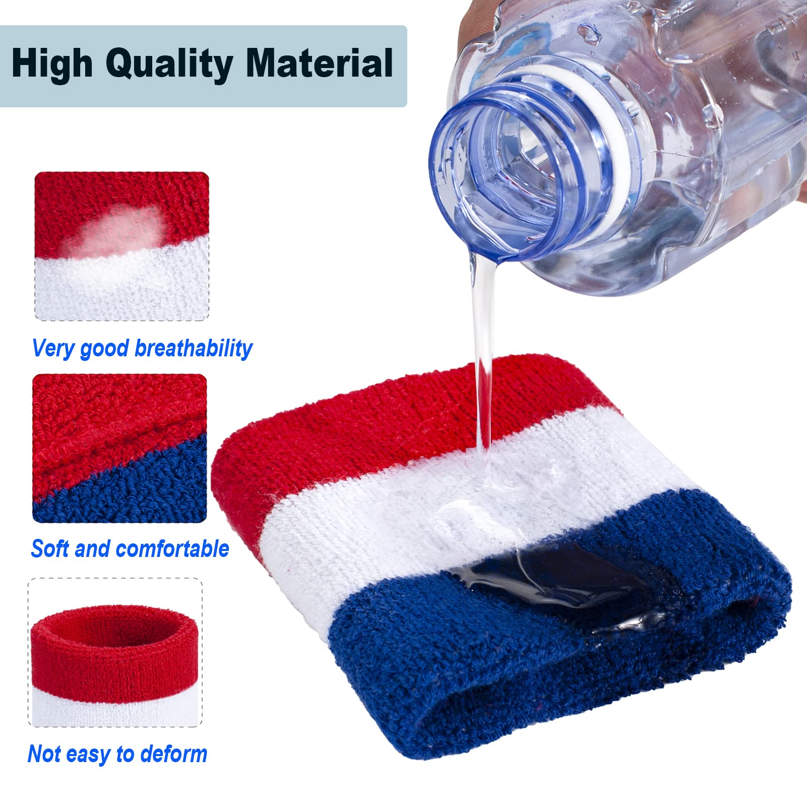 FACATH Gestreepte zweetbandset, sporthoofdband, armbandset, badstof, armband, sportoefening, basketbalarmband, hoofdbanden