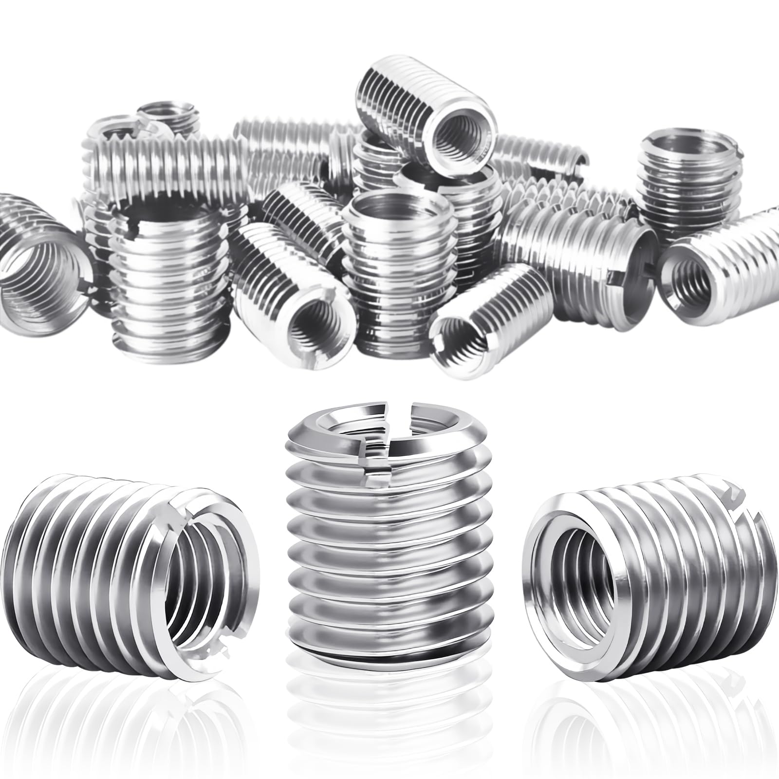 Zestaw adapterów gwintowanych M12 do M8 x 15 mm, 24 sztuki, gwintowana tuleja ze stali nierdzewnej do połączeń śrubowych, naprawy