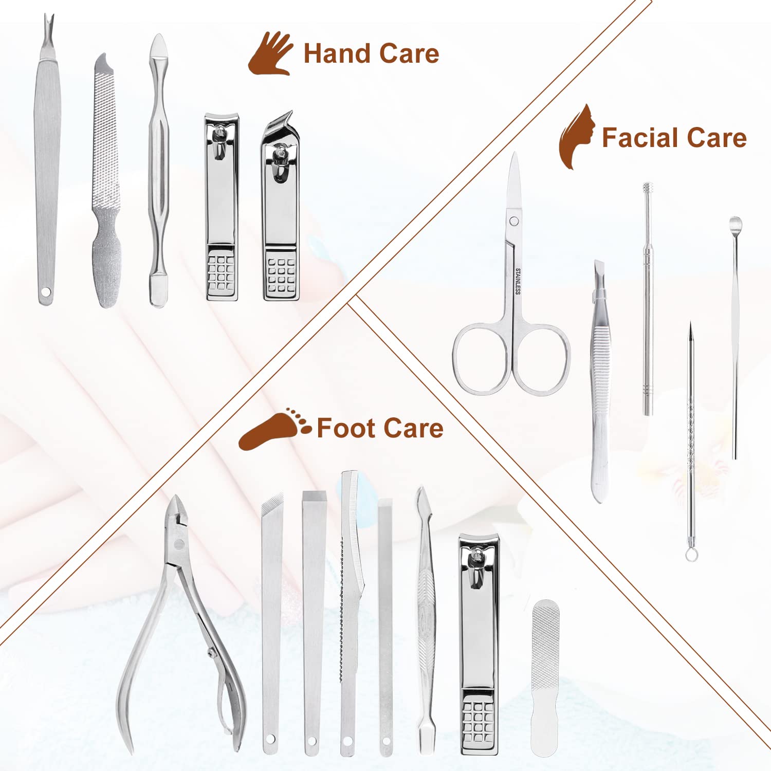 Yougai Manicure Set - 18 Pcs Stainless Steel -3